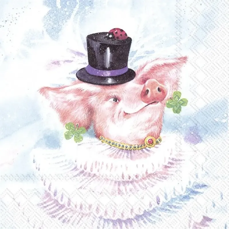 Servetten "Silvester Piggy" 3 stuks