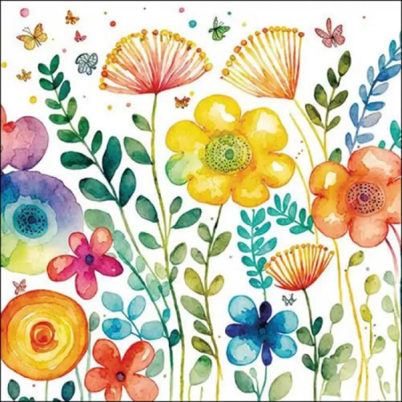 Servetten "Vibrant spring white" 3 stuks