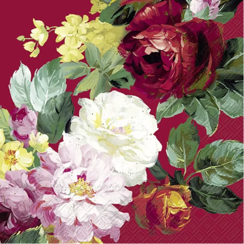 Servetten "Vintage Big Rose" 3 stuks