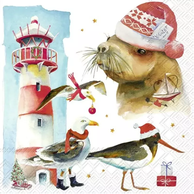 Servetten "Winter at the sea" 3 stuks