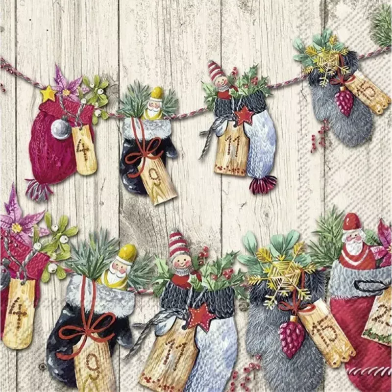 Servetten "Advent sachets" 3 stuks