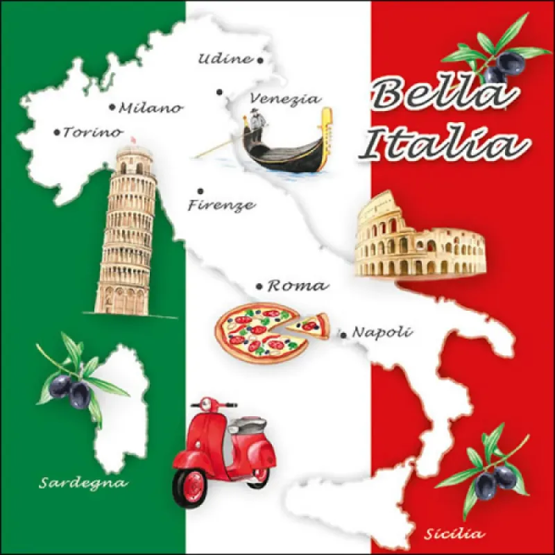 Servetten "Bella italia" 3 stuks