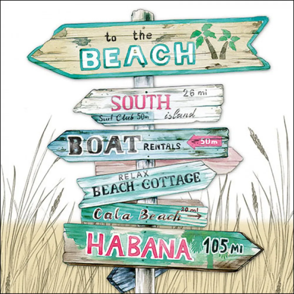 Servetten "Road signs sand" 3 stuks