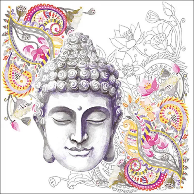 Servetten "Buddha head stone" 3 stuks