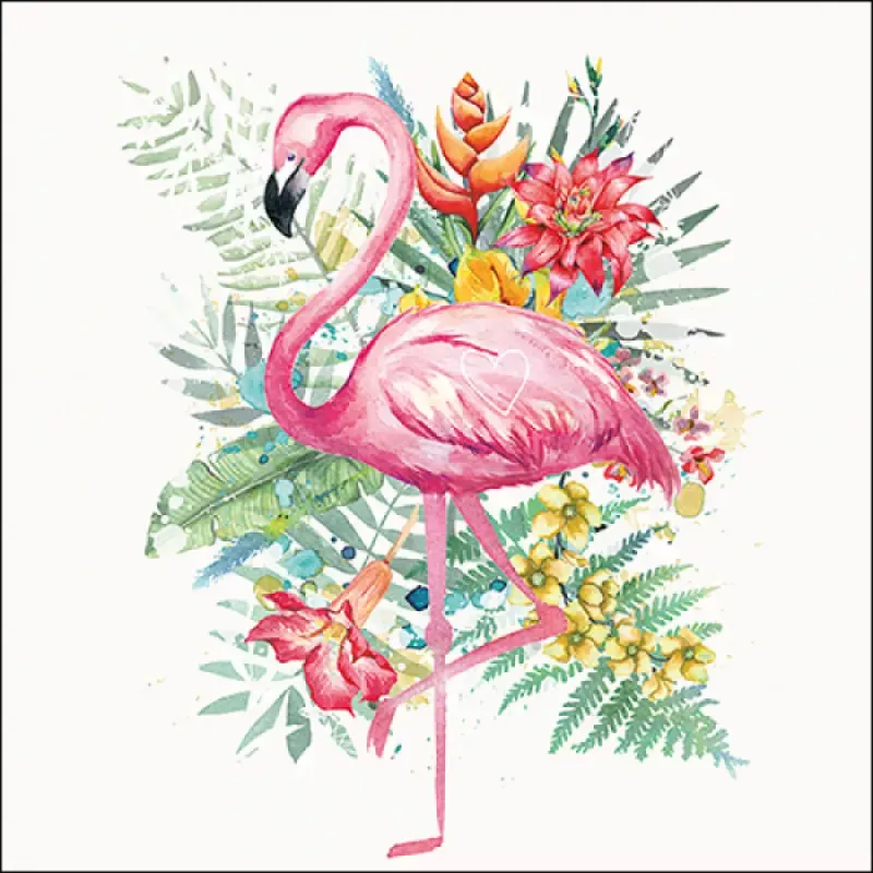 Servetten "Tropical flamingo" 3 stuks