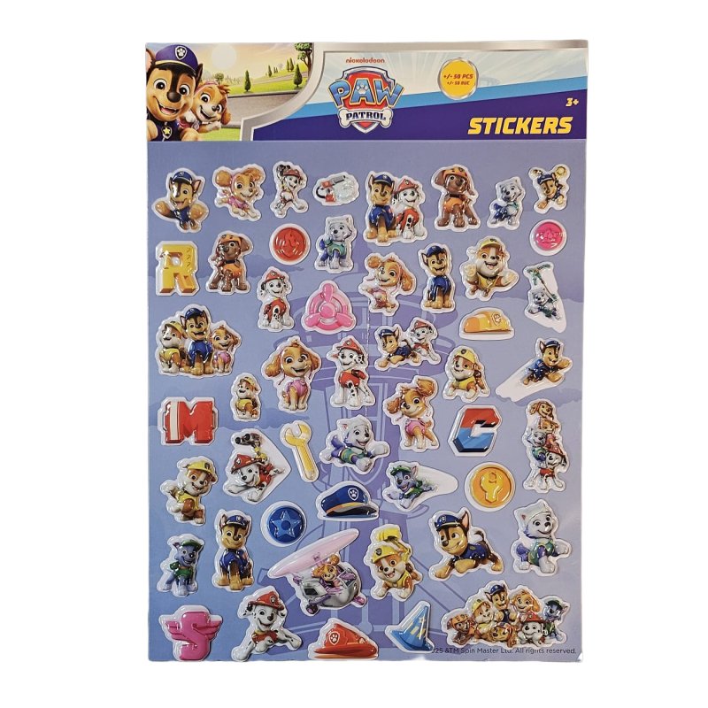 Bubbel-stickers Paw patrol +/- 50 Stickers